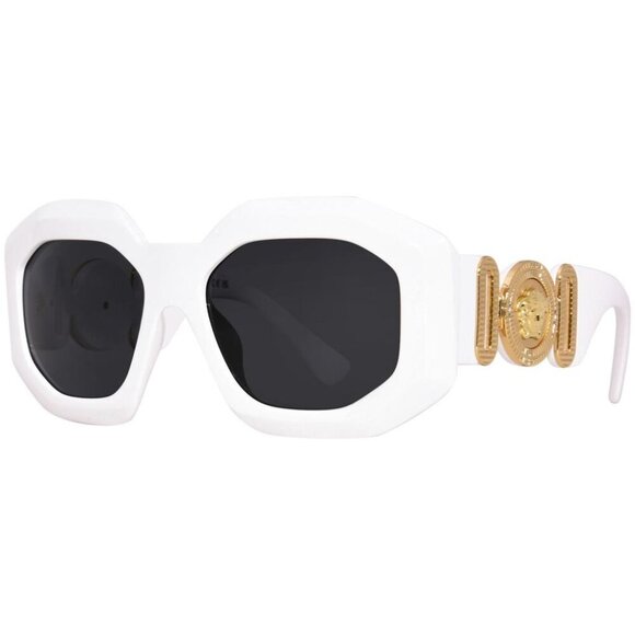 Versace Dark Gray Irregular Ladies Sunglasses - Picture 1 of 2